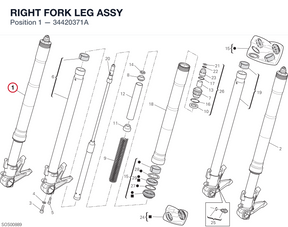 RIGHT FORK LEG ASSY 34420371A diagram position