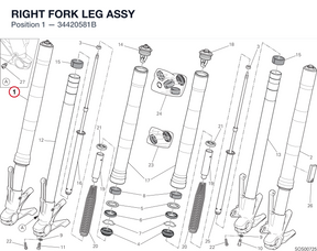 RIGHT FORK LEG ASSY 34420581B diagram position
