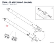 FORK LEG ASSY, RIGHT (OHLINS) 34421131A diagram position