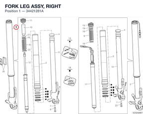 FORK LEG ASSY, RIGHT 34421281A diagram position