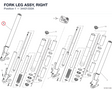 FORK LEG ASSY, RIGHT 34421333A diagram position