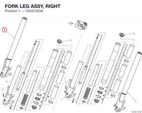 FORK LEG ASSY, RIGHT 34421333A diagram position