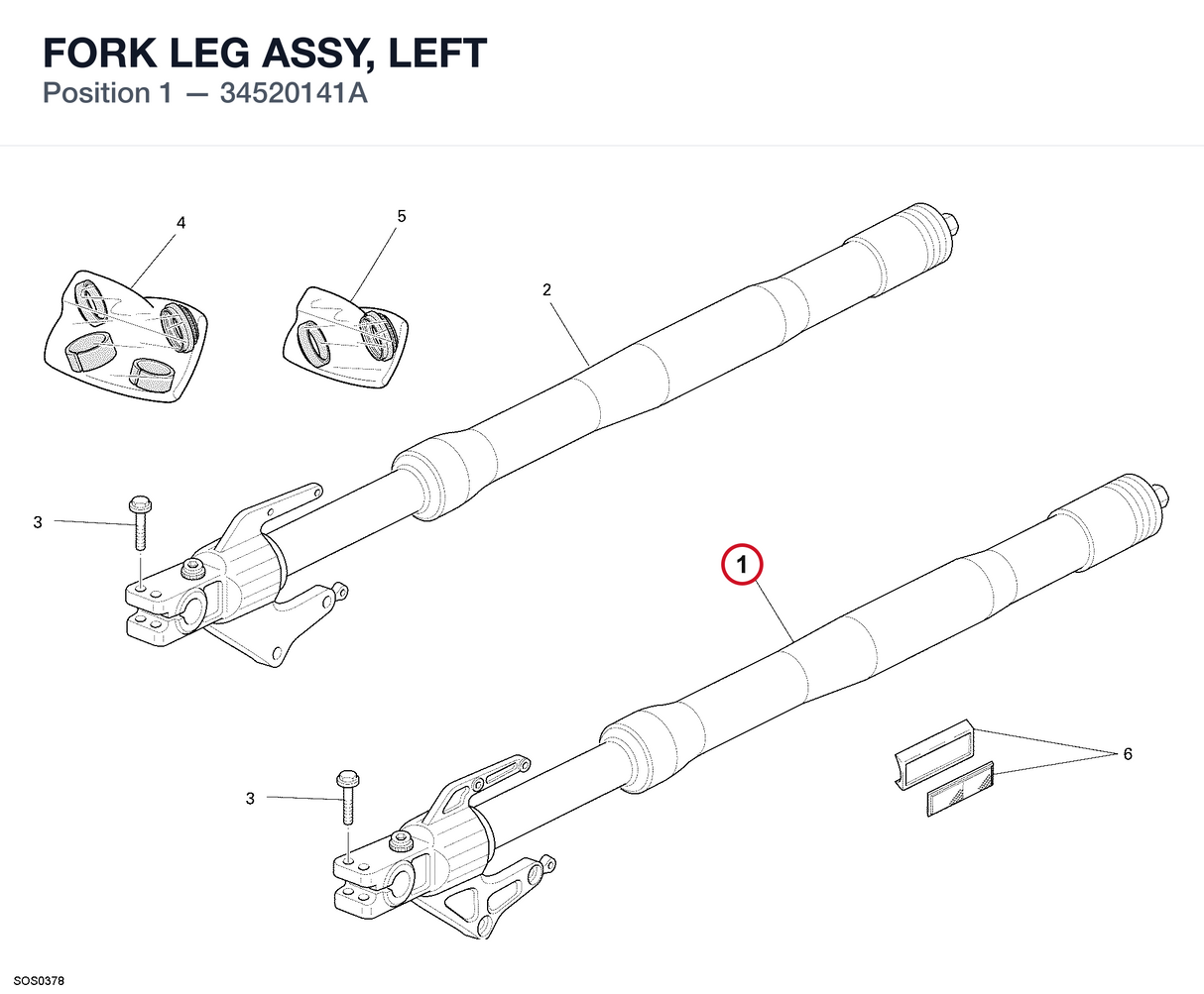 FORK LEG ASSY, LEFT