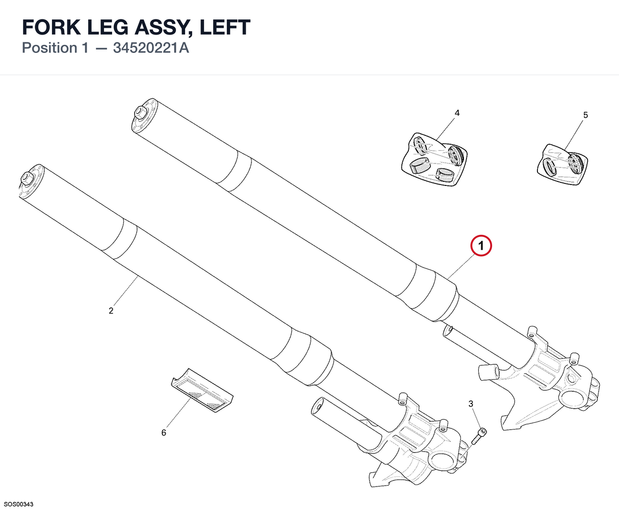 FORK LEG ASSY, LEFT