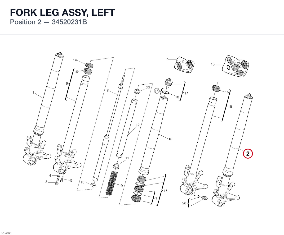 FORK LEG ASSY, LEFT