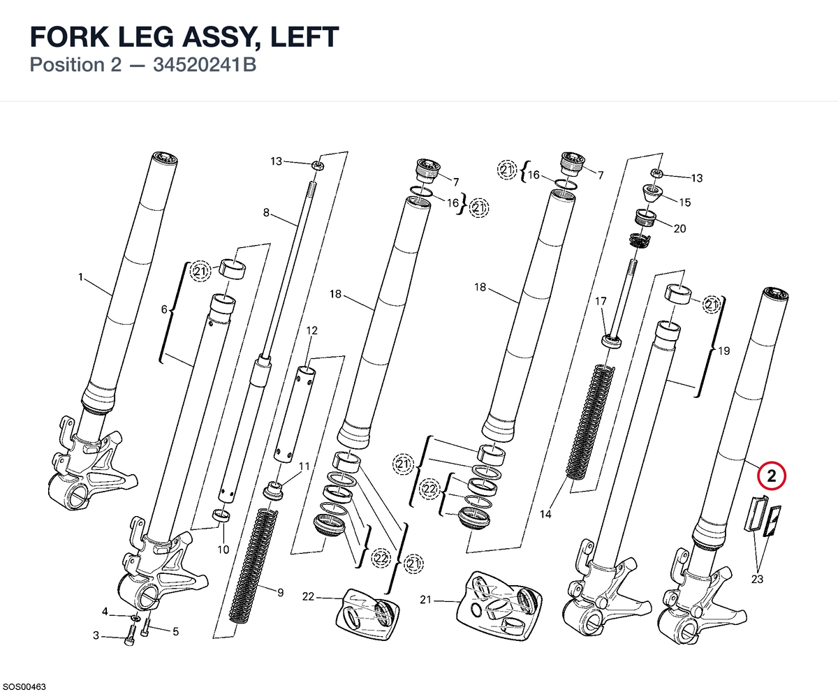 FORK LEG ASSY, LEFT