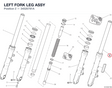 LEFT FORK LEG ASSY 34520781A diagram position