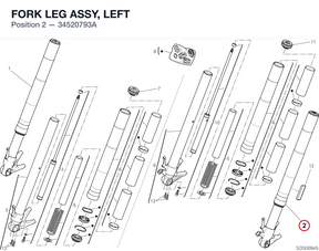 FORK LEG ASSY, LEFT 34520793A diagram position