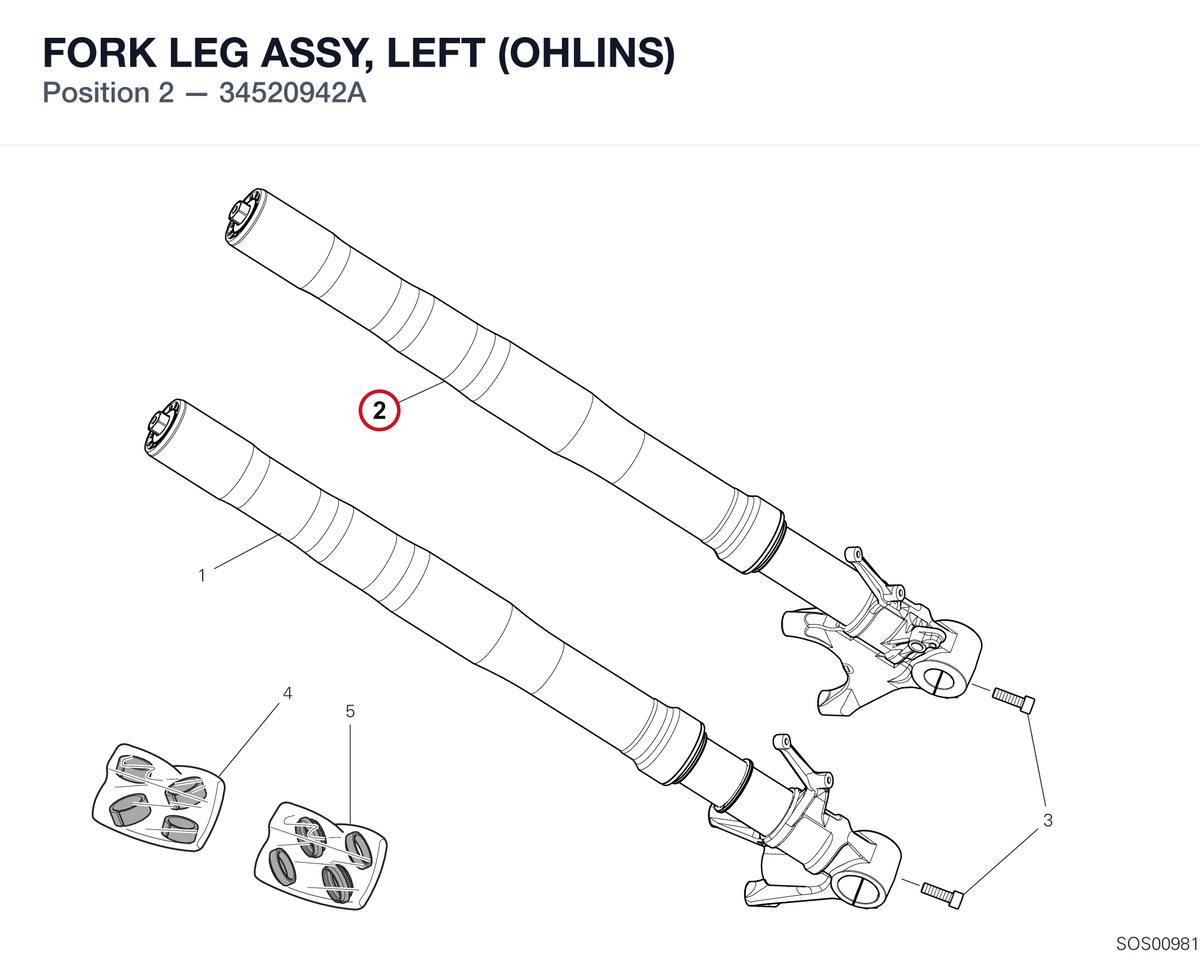 FORK LEG ASSY, LEFT (OHLINS)
