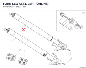 FORK LEG ASSY, LEFT (OHLINS) 34521132A diagram position