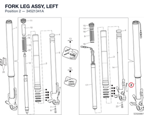 FORK LEG ASSY, LEFT 34521341A diagram position