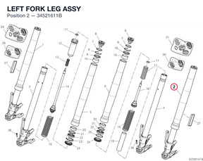 LEFT FORK LEG ASSY 34521611B diagram position