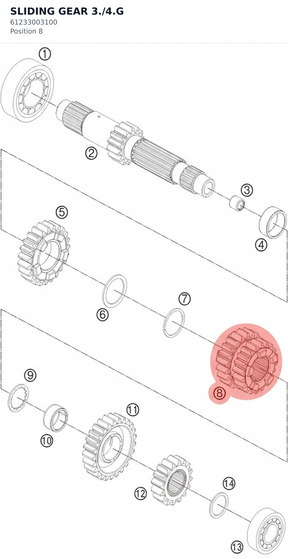 Diagram preview: SLIDING GEAR 3./4.G (61233003100)