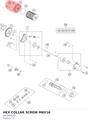 Diagram preview: HEX COLLAR SCREW M6X16 (J025060161)