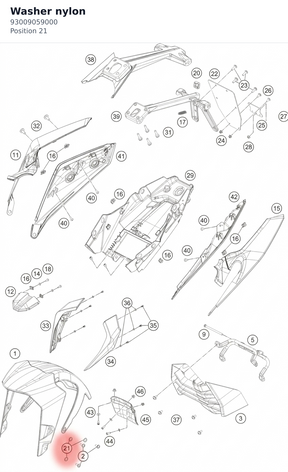 Diagram preview: Washer nylon (93009059000)