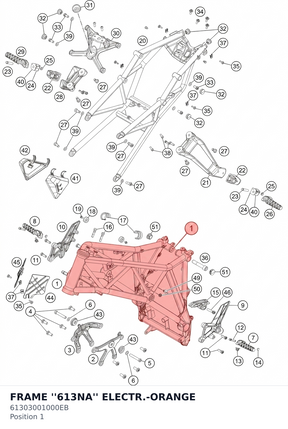 Diagram preview: FRAME ''613NA''  ELECTR.-ORANGE (61303001000EB)
