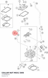 Diagram preview: COLLAR NUT M6X1 SW8 (77336088106)