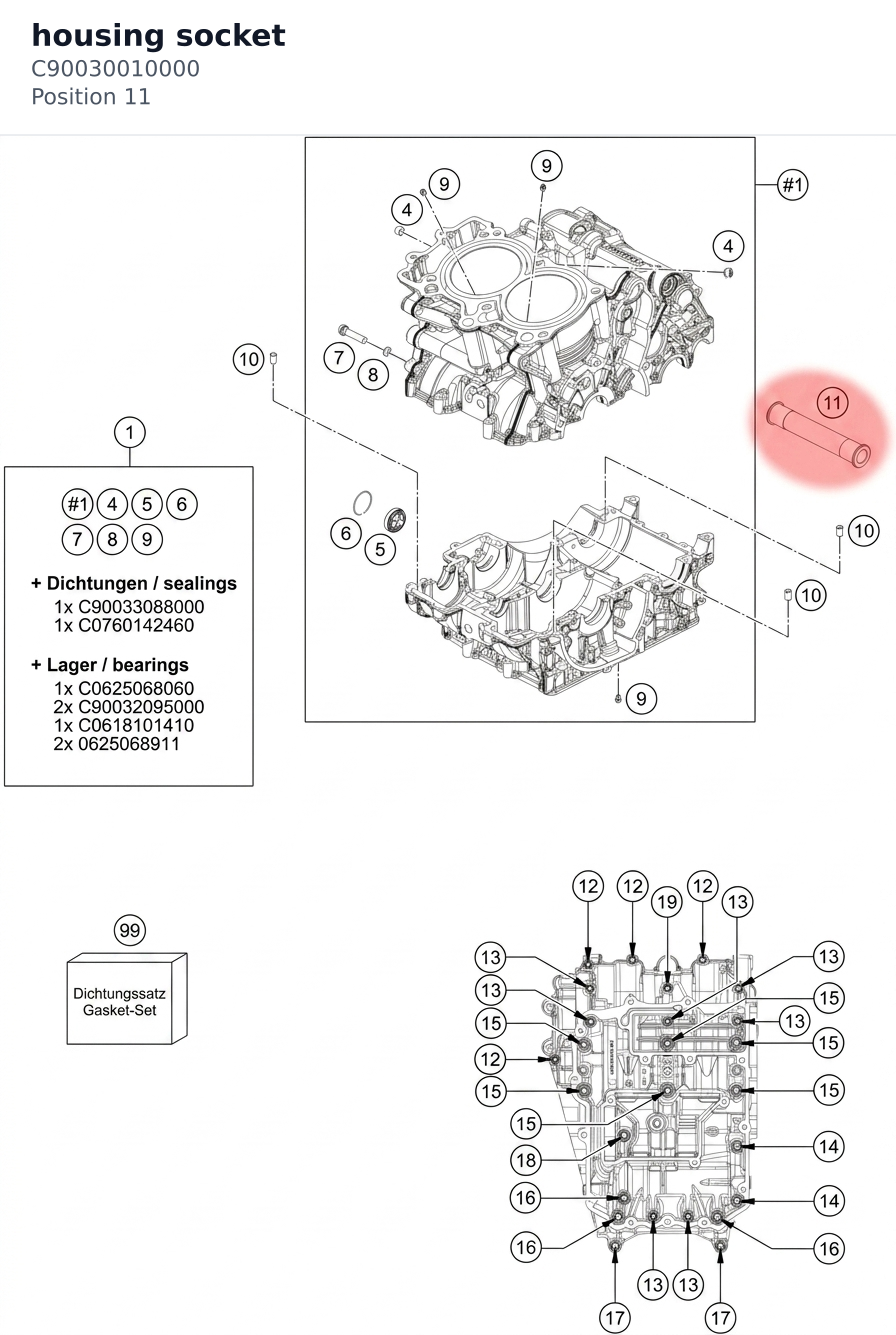 Diagram preview: housing socket (C90030010000)
