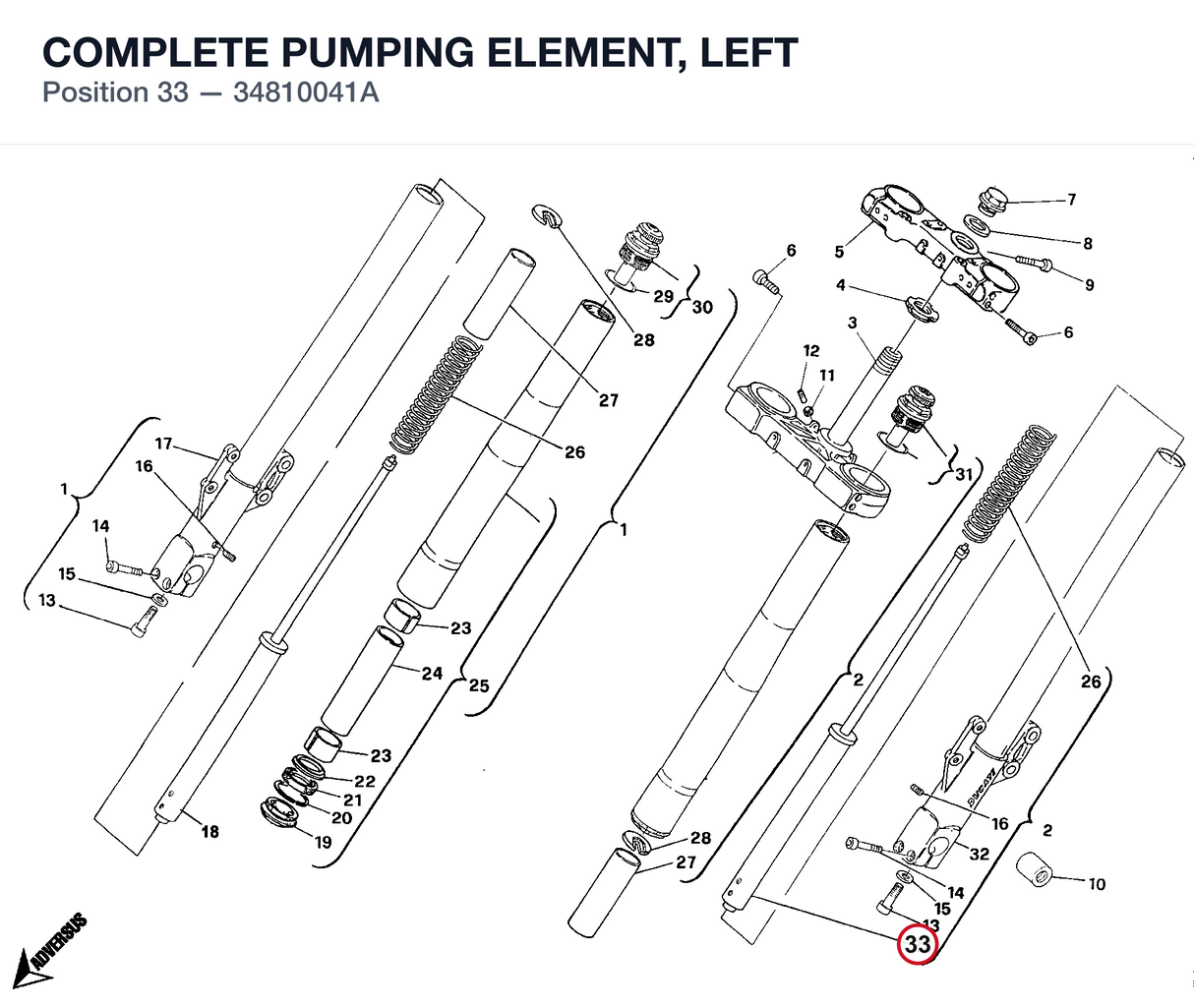 COMPLETE PUMPING ELEMENT, LEFT