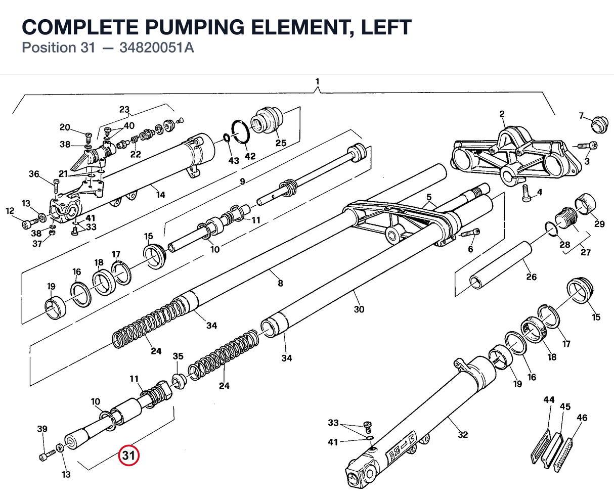 COMPLETE PUMPING ELEMENT, LEFT