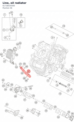 Diagram preview: Line, oil radiator (61738035000)