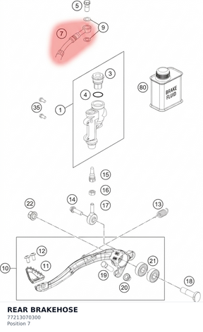 Diagram preview: REAR BRAKEHOSE (77213070300)