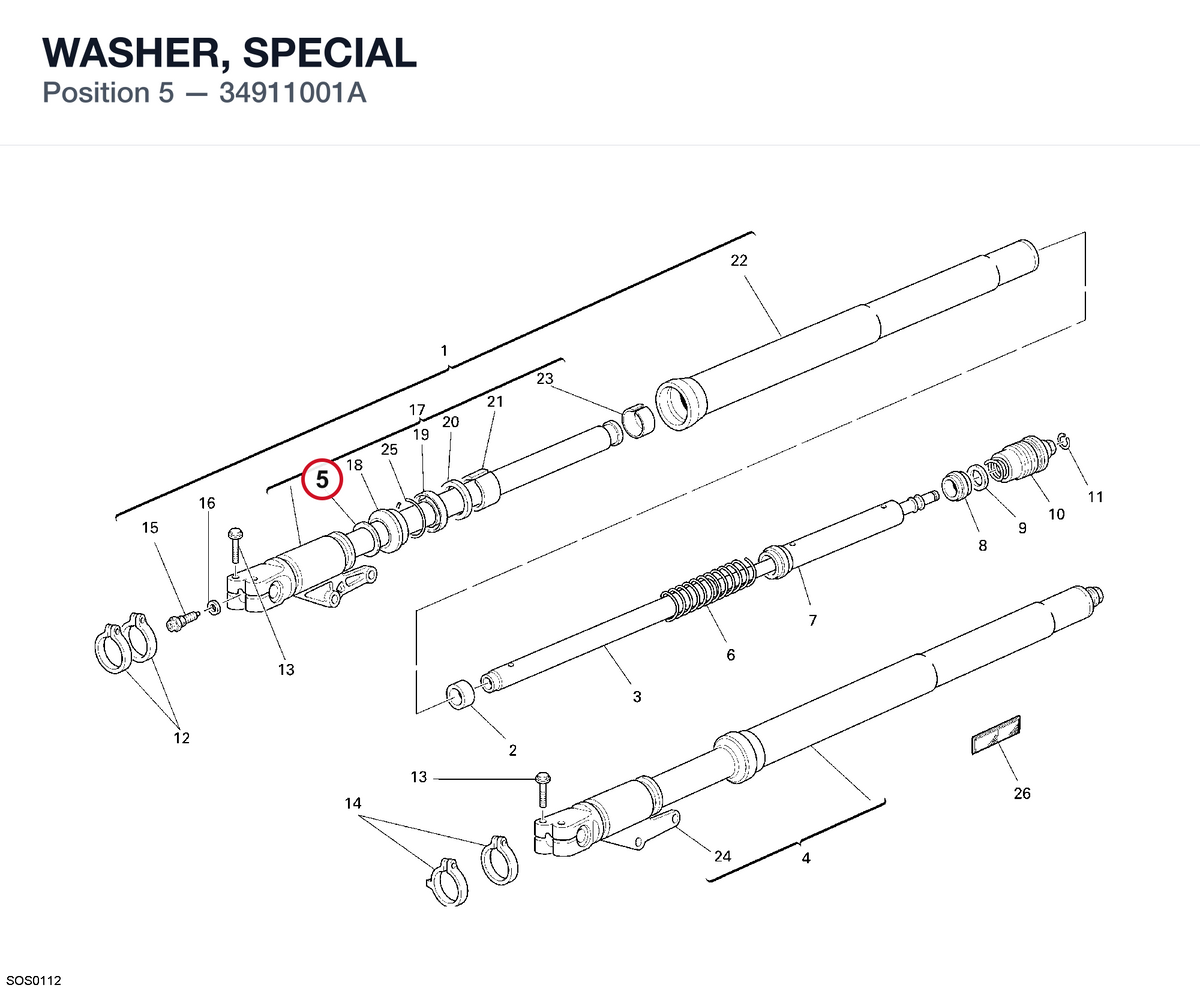WASHER, SPECIAL 34911001A diagram position