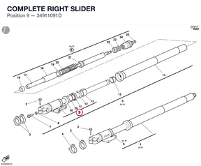 COMPLETE RIGHT SLIDER 34911091D diagram position