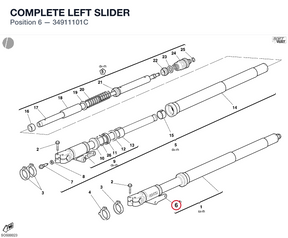 COMPLETE LEFT SLIDER 34911101C diagram position