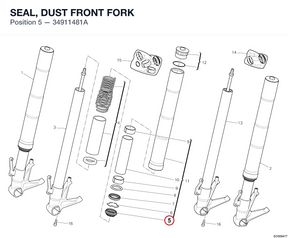 SEAL, DUST FRONT FORK 34911481A diagram position