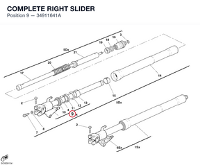COMPLETE RIGHT SLIDER 34911641A diagram position