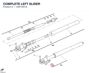 COMPLETE LEFT SLIDER 34911651A diagram position