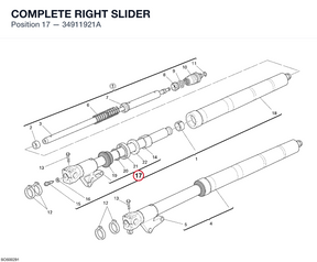 COMPLETE RIGHT SLIDER 34911921A diagram position