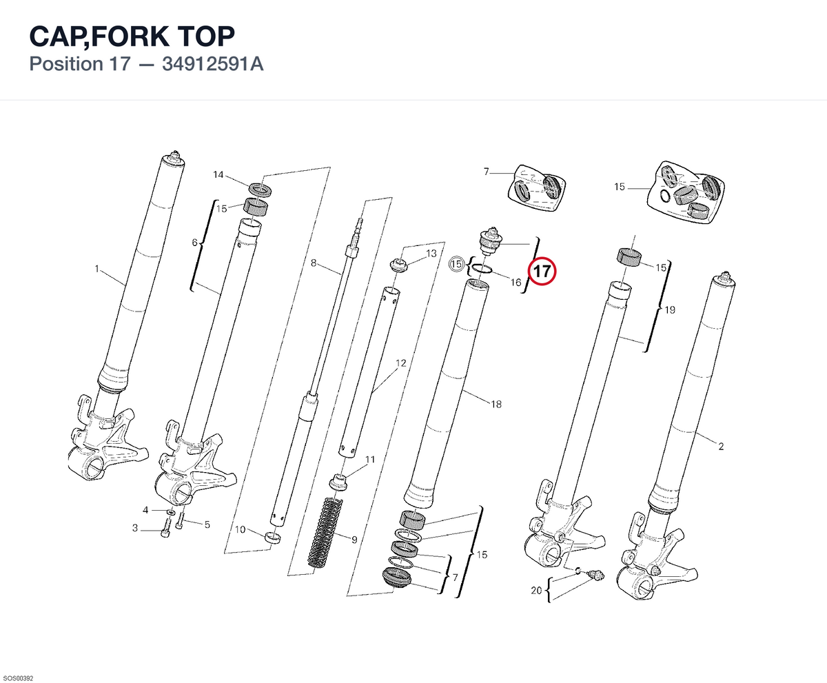 CAP,FORK TOP 34912591A diagram position