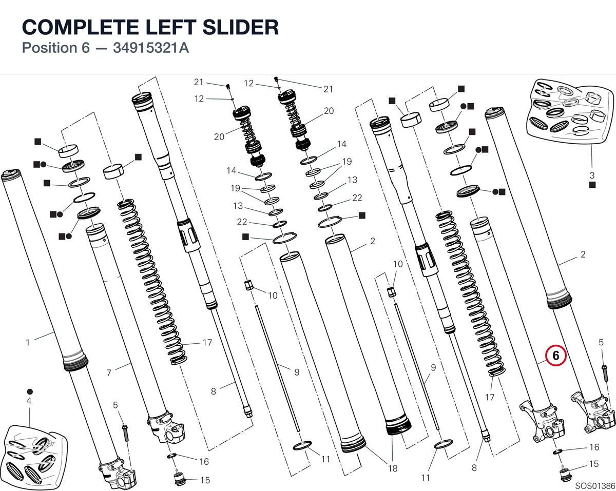 COMPLETE LEFT SLIDER 34915321A diagram position