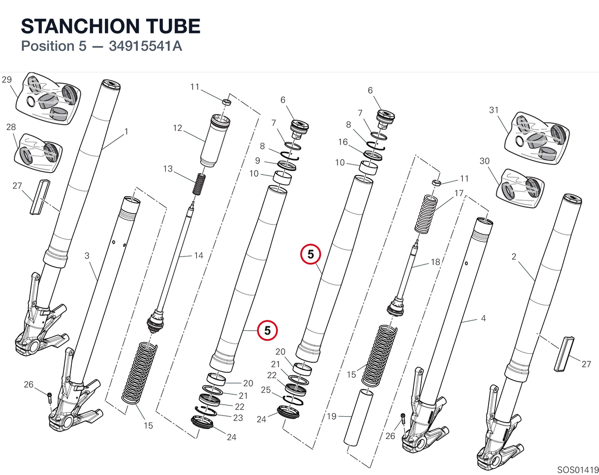 STANCHION TUBE 34915541A diagram position