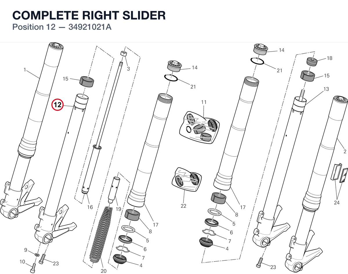 COMPLETE RIGHT SLIDER 34921021A diagram position