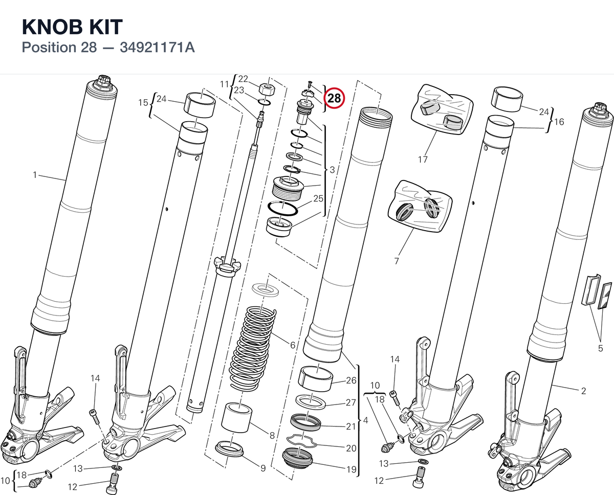 KNOB KIT 34921171A diagram position