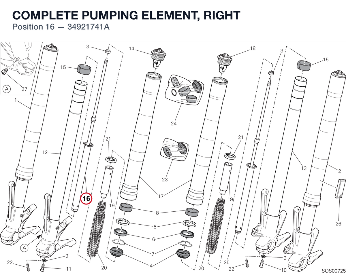 COMPLETE PUMPING ELEMENT, RIGHT 34921741A diagram position