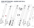 FORK BOTTOM END + SLEEVE UNIT (R.H.) 34921851A diagram position