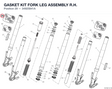 GASKET KIT FORK LEG ASSEMBLY R.H. 34925841A diagram position