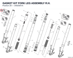 GASKET KIT FORK LEG ASSEMBLY R.H. 34925841A diagram position