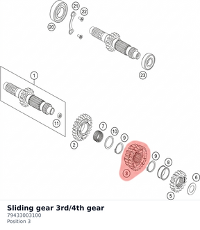 Diagram preview: Sliding gear 3rd/4th gear (79433003100)