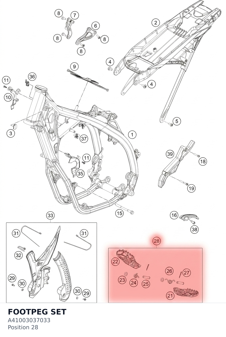Diagram preview: FOOTPEG SET (A41003037033)