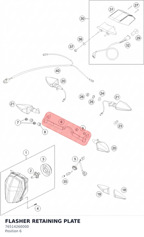 Diagram preview: FLASHER RETAINING PLATE (76514260000)