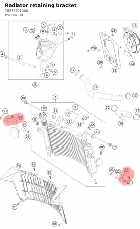 Diagram preview: Radiator retaining bracket (76535101000)