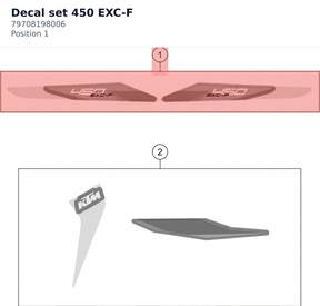 Diagram preview: Decal set 450 EXC-F (79708198006)
