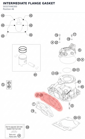 Diagram preview: INTERMEDIATE FLANGE GASKET (50337046300)