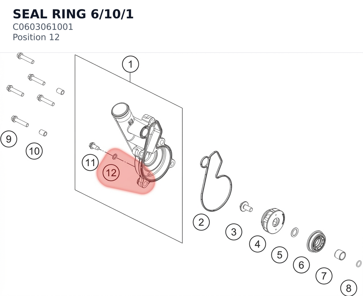 Diagram preview: SEAL RING 6/10/1 (C0603061001)