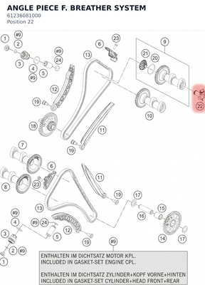 Diagram preview: ANGLE PIECE F. BREATHER SYSTEM (61236081000)